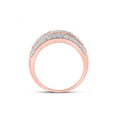 thumbnail image 4 of 14kt Rose Gold Womens Baguette Diamond Right-Hand Anniversary Ring 1-3/8 Cttw, 4 of 5