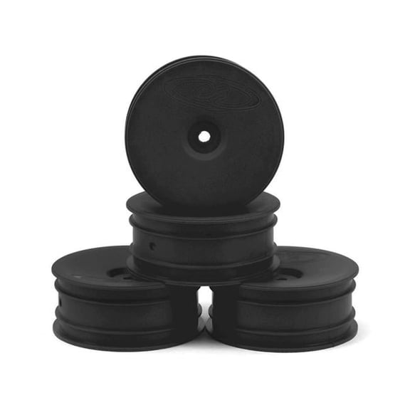 DE Racing DERSB4AFB Speedline Buggy Wheels, Black - 4 Piece for Associated B6 & Kyosho RB6