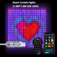 thumbnail image 3 of Luces de cortina inteligentes con aplicación Bluetooth, cadena de luces LED RGB, luces de hadas, bricolaje, cambio de imagen y música, decoración de Navidad y Halloween, 3 of 5