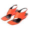 thumbnail image 4 of YDN Women Open Split Toe Wedge Low Heels Ankle Buckle Strap Thong Sandals Casual Daily Dress Beach Shoes Size 5.5 Orange, 4 of 4