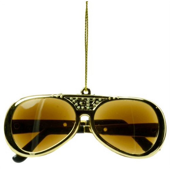 Adorno de Gafas Elvis Presley de Kurt S. Adler YAMEP2903, 3.5", Dorado