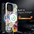 thumbnail image 3 of Magnetic Case for iPhone 15 Pro, Compatible with MagSafe Hybrid Heavy Duty 2 in 1 Full Body Rugged Shockproof Protection Glossy Case Oil Painting Flowers Garden, 3 of 7