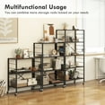 thumbnail image 3 of Topbuy 2pcs 4-Tier Foldable Storage Shelf Collapsible Shelving Unit Display w/ Lockable Wheels Storage Rack w/ Adjustable Shelf Heavy-Duty, 3 of 8