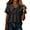 Black, variant on Cotton Linen Womens Tops Short Sleeve Shirts Crew Neck Loose Fitted T Shirts Plain Color Summer Casual Blouses