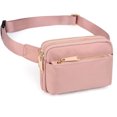 thumbnail image 1 of Riñonera, riñonera para hombres y mujeres, nailon impermeable, riñonera moderna, delgada y ligera con 3 bolsillos con cremallera, 1 of 5