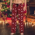 thumbnail image 2 of KKBOTIVE Christmas Pajama Pants for Men Soft Elastic High Waisted Casual Pant Loose Fit Comfy Funny Xmas Printed PJs Bottoms, Red, Size XL, 2 of 4