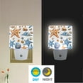 thumbnail image 5 of Watercolor Starfish Seashell LED Night Light with Smart Sensor Plug Into Wall Dusk to Dawn 2 packs, 5 of 7