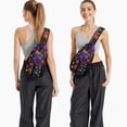 thumbnail image 6 of Sling Backpack,Rainbow Halloween Pumpkins Pattern Crossbody Bag with Water Bottle Holder,Waterproof Sling Bag for Men/Women with Chest Phone Holder for Hiking,Travel, 6 of 6