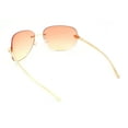 thumbnail image 4 of Rimless Oversized Curved Oceanic Lens Leopard Jewel Arm Sunglasses Gold - Orange Yellow, 4 of 4