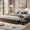 Walnut color (AAE35-13A), variant on California King Wood Platform Bed Frame with 2 Storage Drawers, No Headboard, Wood Slat Support, No Box Spring Needed, Easy Assembly