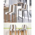 thumbnail image 5 of Gray Brown Bar Stool Covers Set of 2, Modern Gradient Geometric Stretch Washable Bar Chair Covers with Backs, Removable Pub Counter Height Chair Cover for Kitchen Dining Room Cafe, 5 of 7