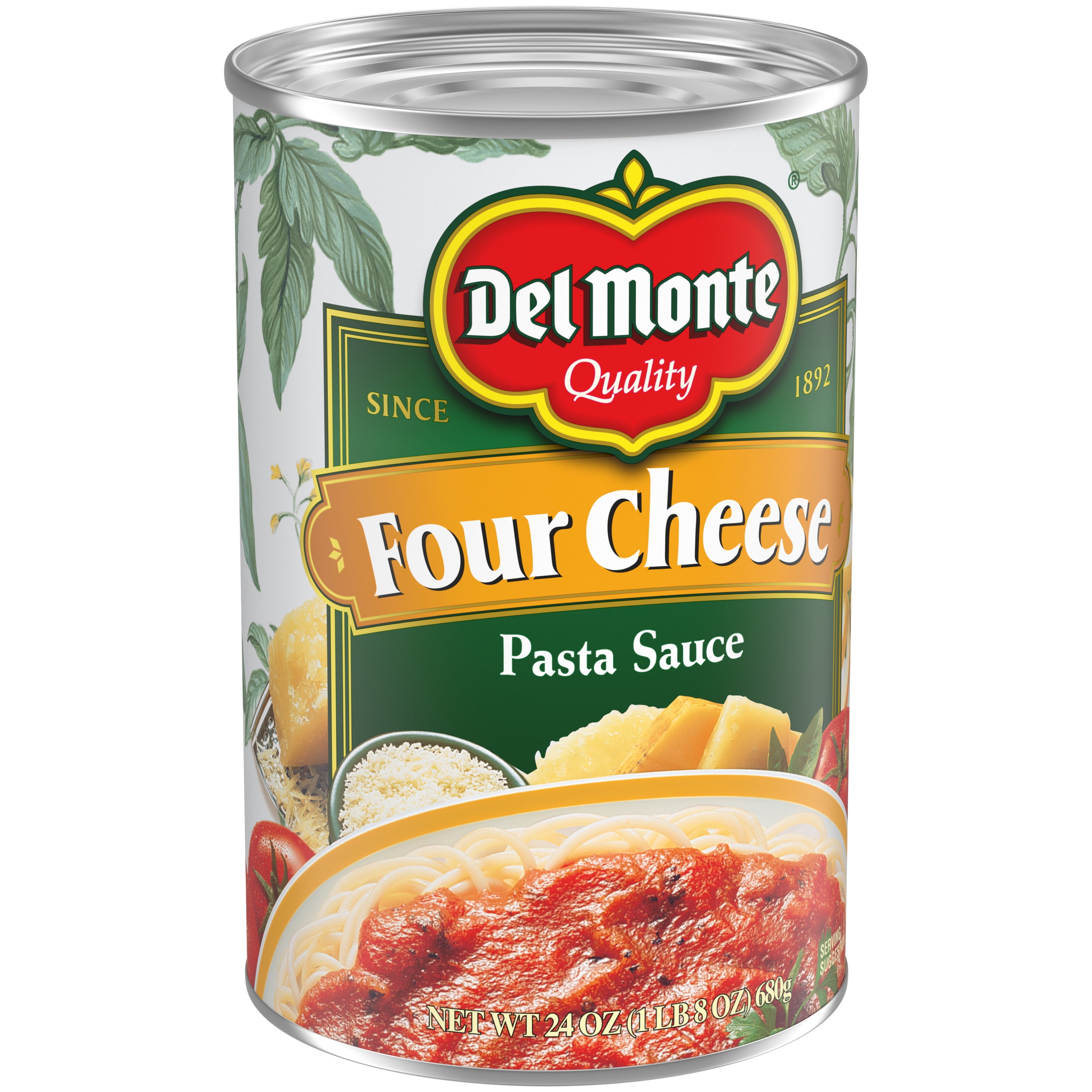 Del Monte, Four Cheese Pasta Sauce, 24 oz, Shelf Stable, Aluminum Can