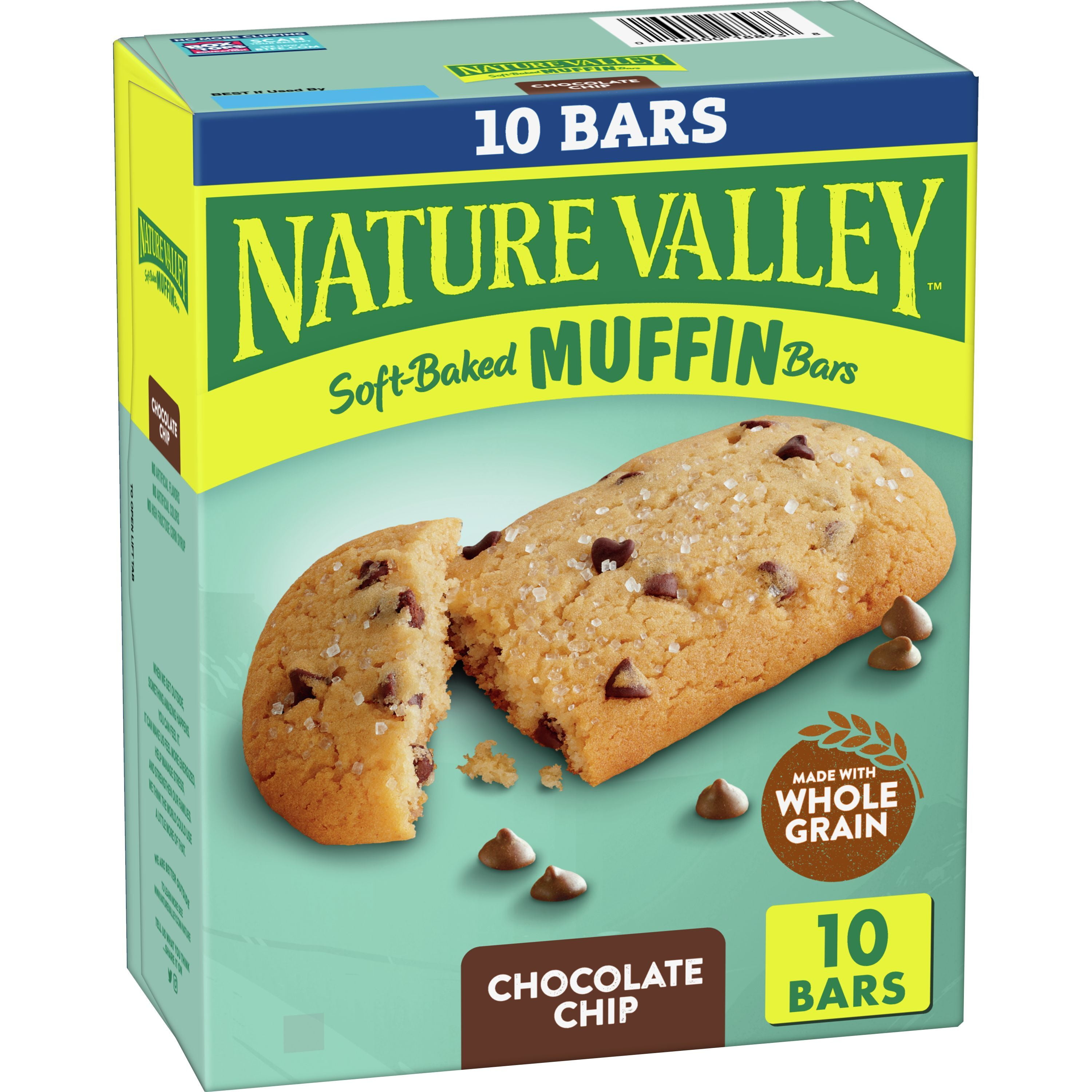 Nature Valley Soft-Baked Muffin Bars, Chocolate Chip, Snack Bars, 10 ct