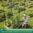 thumbnail image 2 of Garden Trellis Arch 7FT PP-Coated Stainless Steel Metal  Tall Cucumber Trellis for Climbing Plants Outdoor Vegetable Trellis with Trellis Netting, 2 of 7