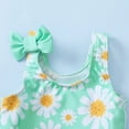 thumbnail image 6 of KIMI BEAR Infant Baby Girls One-piece Swimsuits 12-18 Months Summer Beach Wear Sleeveless Bowknot Bathing Suit Ruffle Daisy Print Swim Clothing with Hat and Headband 3pcs Green, 6 of 8