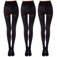 thumbnail image 1 of MANZI Medias opacas con control superior para mujer, 3 pares, con elasticidad cómoda, 70 denier, color negro, talla grande, 1 of 1