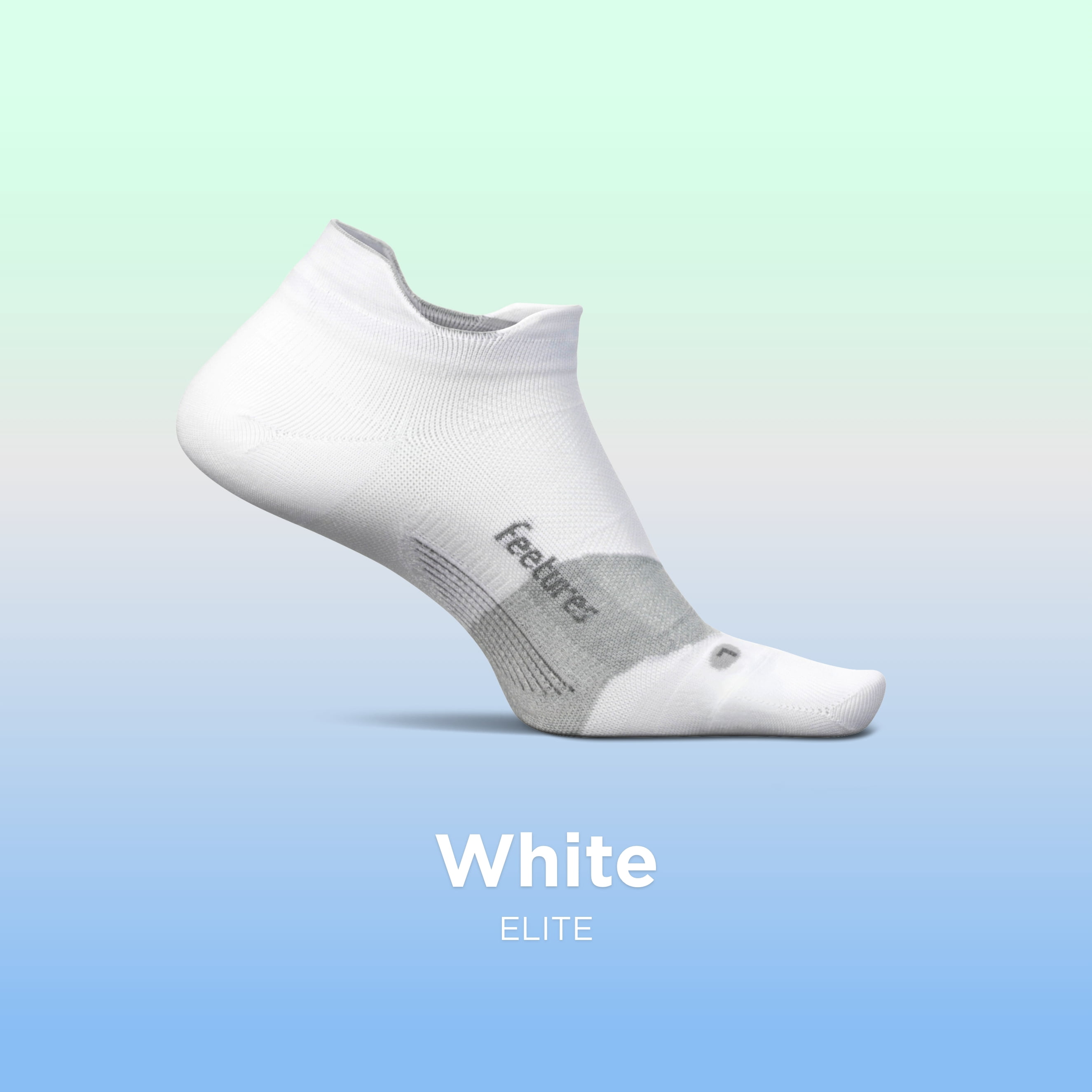 Feetures Elite Ultra Light Cushion Ankle Socks - Sport Sock with Targeted Compression - New White, M (3 Pair)
