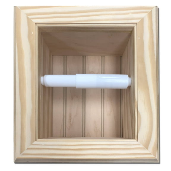 Typhon Recessed Solid Wood Toilet Paper Holder 7 x 8.5, Unfinished