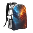 thumbnail image 3 of Sikiie Red And Blue Fire Dragon E Clear Backpack, Transparent Bookbag for School for Women Men, Capacity Clear Bag for College, Travel, 3 of 7
