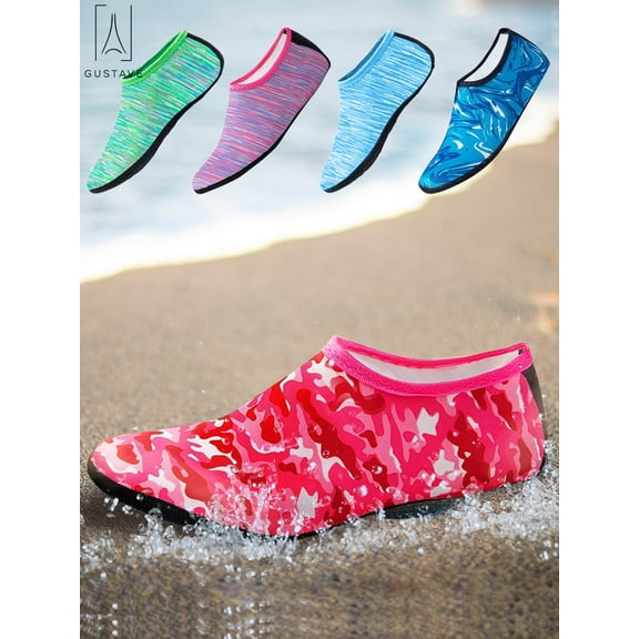 Gustavedesign Men Women Water Socks Barefoot Quick Dry Aqua Beach Socks For Water Sport Swim Surf Yoga Exercise Beach "3XL, Camouflage Red"