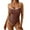 Coffee, variant on Tqyyweavej Women's One Piece Swimsuits Spaghetti Strap Tummy Control Square Neck Bathing Suits Color Block Tight Beach Swimwear with Bra