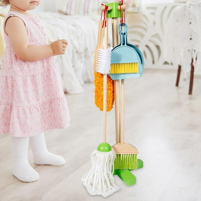 Juego de limpieza para niños, juguetes de limpieza, juguetes de aprendizaje, juego de simulación, escoba, trapeador, cepillo y recogedor, regalo para