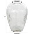 thumbnail image 3 of DecMode 9" Ribbed Fluted Glass Vase, 3 of 9