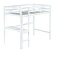 thumbnail image 6 of Miniyam Wood Twin Size High Loft Bed with Desk for Kids and Teens , Built-in Desk, White, 6 of 7