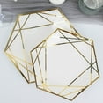 thumbnail image 5 of Efavormart 25 Pack | 7" White / Gold Hexagon Dessert Paper Plates, Appetizer Plates, Disposable Party Plates, 5 of 11