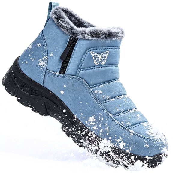 Knivor Waterproof Winter Snow Boots for Women Fleece Lined Non Slip Side Zipper Cozy Ankle Boots for Outdoor Daily Cold Weather Footwear