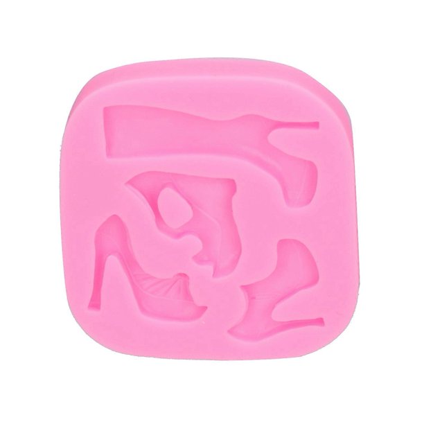 Lindo molde de silicona, molde con diseño de tacones altos, fácil de desmoldar, molde flexible para hornear, herramientas para hornear de bricolaje para decorar pasteles, manualidades con azúcar
