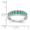 thumbnail image 2 of 14K White Gold Ring Band Gemstone Emerald Round Green Diamond, Size 8, 2 of 2