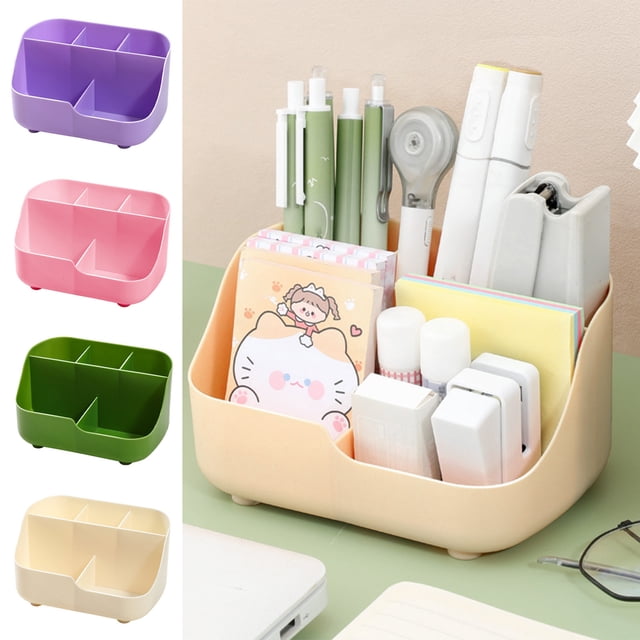 Fiudx Organizador de Escritorio Pequeño, Bandeja Multifuncional, Organizador para Bolígrafos, Lápices y Pinceles, Práctico Accesorio para Encimera de Baño, Suministros para El Hogar, Oficina y Escuel