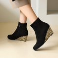 thumbnail image 5 of HKEJIAOI Bottines pour Femmes Grande Taille Bottes Plateforme Bout Rond Compensées Grande Taille Bottes Courtes, 5 of 5