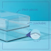Fifteen Pieces. Plastic Clear Drawer Organizers. Bathroom, Kitchen, Bedroom, Utensils, Office Organizer Bins, Storage Trays. Heavy Duty, Stackable 5 Sizes.