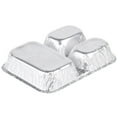 thumbnail image 3 of Nicole Fantini's Disposable Aluminum 8 1/2" x 6 3/8" Three Compartment oblong Foil Tray with Aluminum Lid | Best Take-out Container: 40 Sets, 3 of 5