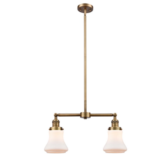 Innovations Lighting 209-BB-G191-LED Bellmont-7W 2 LED Chandelier in Traditional Style-21 Inches Wide by 10 Inches High Brushed Brass Finish with Matte White Glass