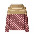 thumbnail image 4 of DeHolifer Sweatshirts for Women Waffle Drawstring Strip Print Long Sleeve Hoodies Sweatshirts with Pocket Brown 2XL, 4 of 6