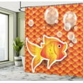 thumbnail image 4 of Ambesonne Orange Shower Curtain, Cartoon Goldfish Bubble, 69"Wx70"L, Burnt Orange, 4 of 4