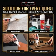 STARBOND Thick CA Glue (2 oz.) with Accelerator (6 fl oz.) - Super Craft Glue for Wood, Plastic, Metal, Leather, Ceramic - Cyanoacrylate Glue for Woodworking, Woodturning, Guitar, Hobby (3)