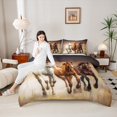 thumbnail image 6 of Manfei Brown Racing Horse Bedding Comforter Set for Adult, Rustic Farmhouse Animal Twin Comforter Sets, Southwestern Reversible Bedding Set, Luxury Bedroom Decor, 2-Piece, 6 of 9