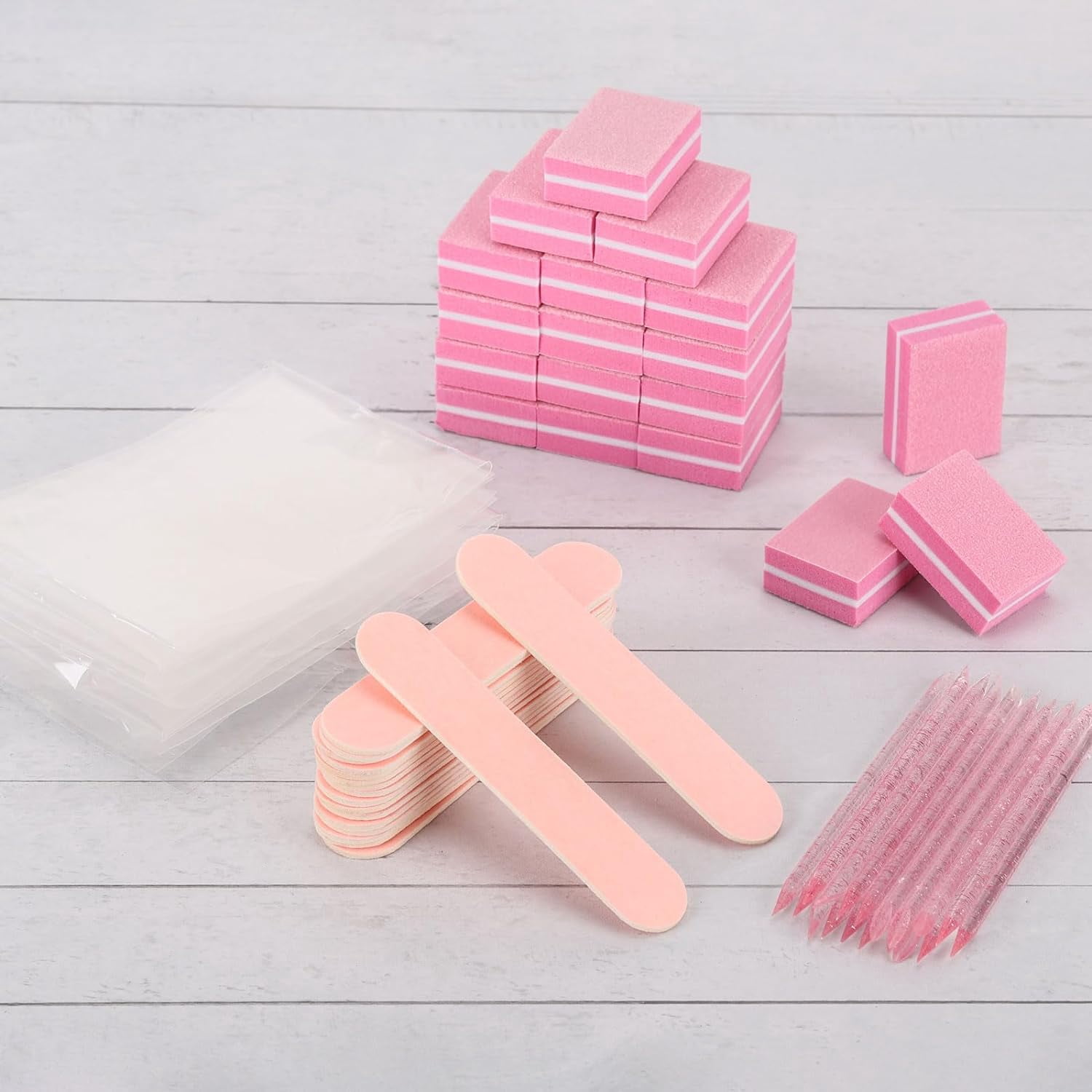 LZLINGMEI 48 Sets Disposable Manicure Kit, Individually Package Nail Kit,Manicure Set with Mini Nail File,Mini Nail Buffer,Nail Stick