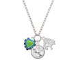 thumbnail image 2 of Delight Jewelry Silvertone Lime Green & Silvertone Hot Blue Heart with Black Ruffles Let Things Go Fall Zoey Charm Necklace, 28", 2 of 4