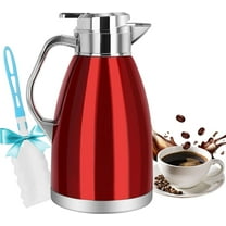 SSAWcasa 61oz Thermal Coffee Carafe Stainless Steel Vacuum Coffee Thermos Urn, Insulated Coffee Dispenser Coffee Flask Pot for Keeping 12 Hours Hot&24 Hours Cold (Red)