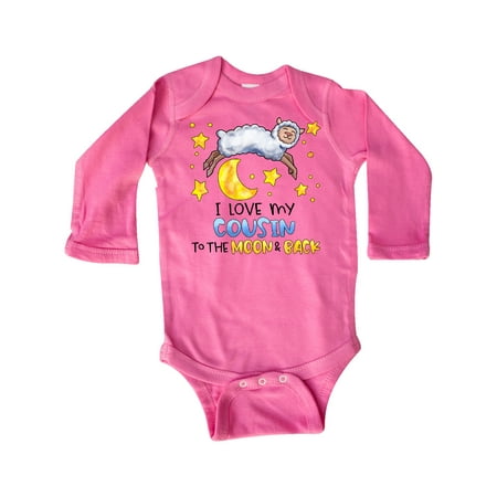 

Inktastic I Love my Cousin to the Moon and Back Cute Sheep Gift Baby Boy or Baby Girl Long Sleeve Bodysuit