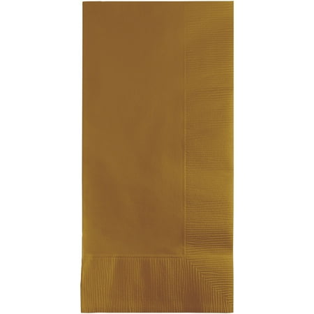 Party Central 2-Ply Disposable Party Dinner Napkins - 8" - Glittering Gold - Club Pack of 600
