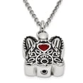 thumbnail image 2 of White Stainless Steel necklace Cable with pendant Themed Closed Back Cubic Zirconia CZ 18 in 2 mm, 2 of 5