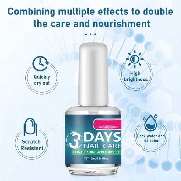 Vadktai 3 Days Nail Care - Keratin Amino Acid Formula, Strengthening and Hydration, for Dry, Weak & Fragile Nails (3pcs)