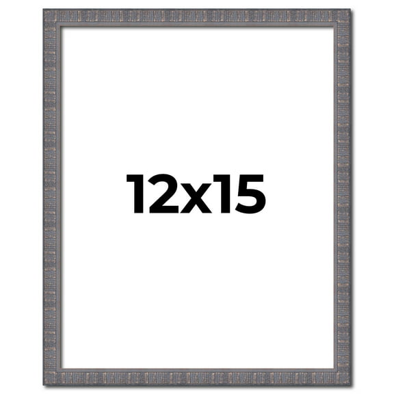 12x15 Frame Slate Blue Distressed Rustic Solid Wood Picture Frame | 0.75 Inch Moulding Width |