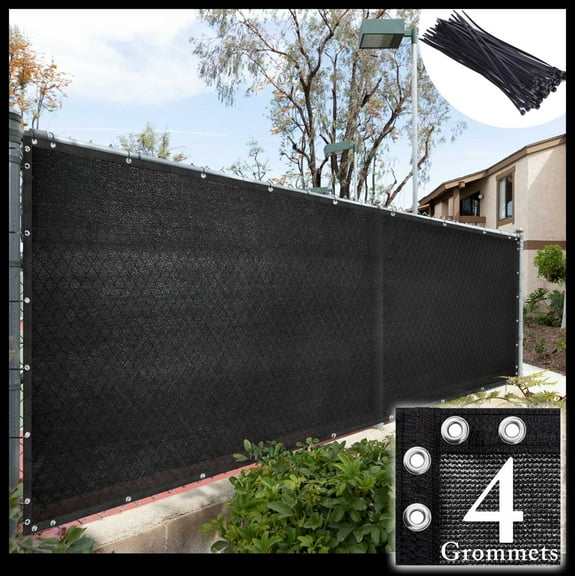 ShadeMart Black 6' x 50' Plus Extra Heavy Duty Fence Screen Privacy Screen - Commercial Grade 220 GSM - Heavy Duty - 3 Years Warranty